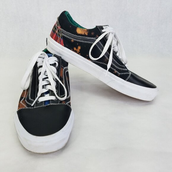 Vans Old Skool Shoes Men's 9 Women's 10.5 Zip Tartan Daze Acid Tie Dye Spikes - Picture 2 of 16